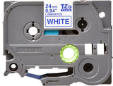 EAN 4977766685498 - Brother TZE-253 cinta para impresora de etiquetas Azul sobre blanco imagen 2