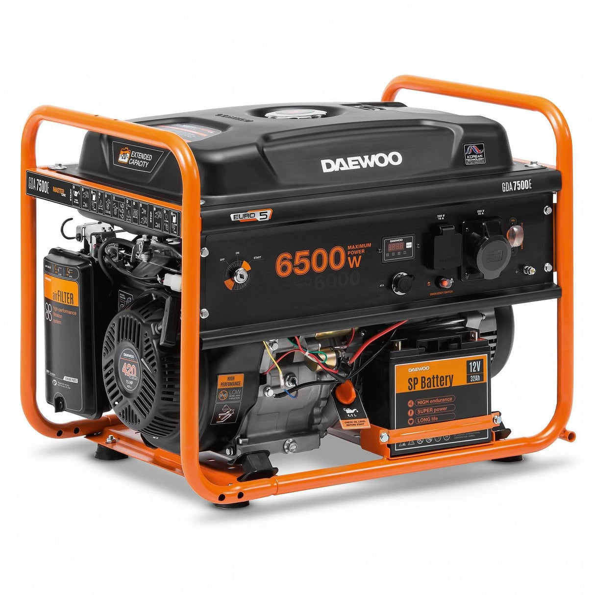 Petrol Generator 6.5kw 230v/Gda 7500e Daewoo