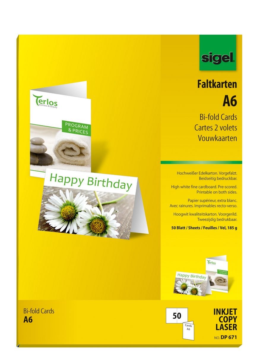 Sigel Faltkarten Din A6 Blanco
