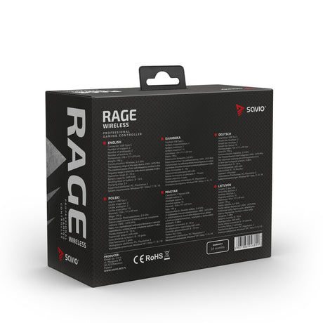 EAN 5901986046899 - Savio RAGE WIRELESS - gamepad - tradlo Negro USB Analógico PC, Playstation 3 imagen 10