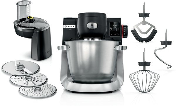 Robot De Cocina  Bosch Home Mums6zs13d Negro/Acero Inoxidable, 1.600 Vatios, Báscula Integrada, Temporizador Mums6zs13d