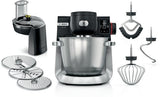 Robot De Cocina  Bosch Home Mums6zs13d Negro/Acero Inoxidable, 1.600 Vatios, Báscula Integrada, Temporizador Mums6zs13d