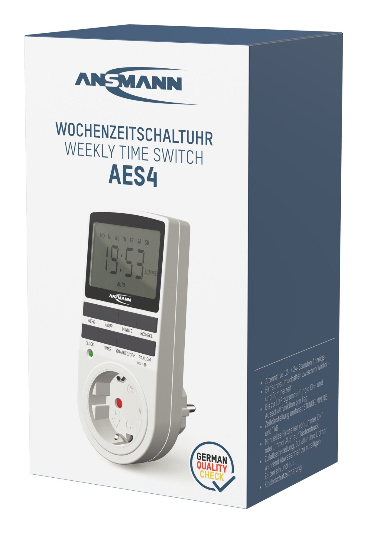 Temporizador Semanal Ansmann Aes4 Blanco 1260-0006