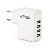 Gembird Cargador Usb Universal, 3.1 A, 4 Puertos Blanco