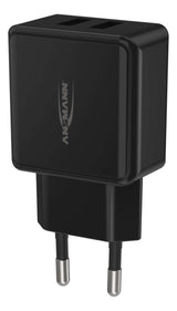 Cargador De Pared Ansmann Hc212 2xusb 2400ma Negro