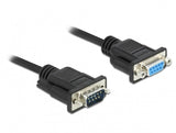 Delock Rs-232 Cable Seriell D-Sub9 Stecker Zu Buchse Nullmodem Mit Schmalem Steckergehäuse 1 M