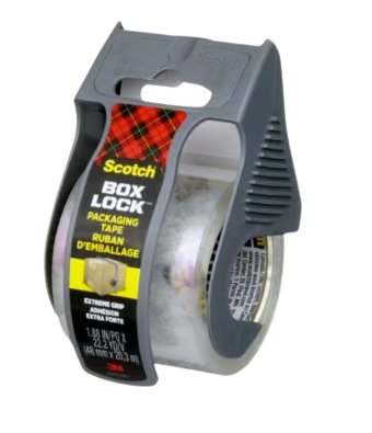 Scotch 195-Ef Box Lock Precinto De Embalaje - 48mm X 20.3m - Incluye Dispensador - Transparente