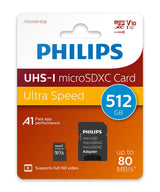 Philips Microsdxc Card 512gb Class 10 Uhs-I U1 Incl. Adapter