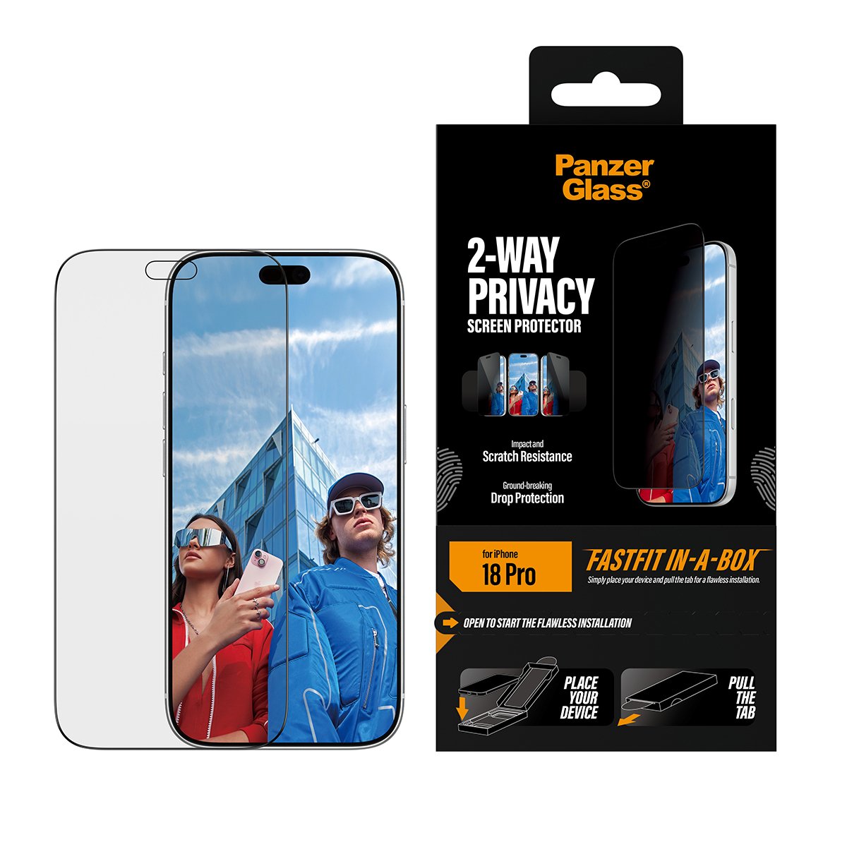 Panzerglass 2-Way Privacy 17/18 Pro Ultra Wide Fastfit In A Box