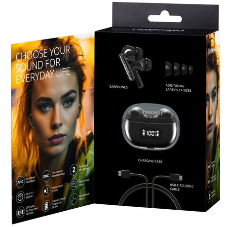EAN 4034303034505 - Intenso Buds Earphone Plus T310AE Black Auriculares True Wireless Stereo (TWS) Dentro de oído Llamadas/Mú imagen 9