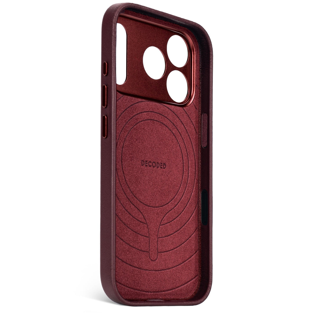 Decoded Leather Backcover Iphone 17 Pro Dark Ruby