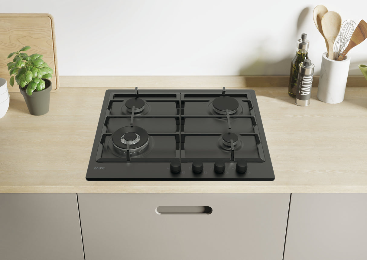 Candy Idea Chg6bfb4wb Negro Integrado 60 Cm Encimera De Gas 4 Zona(S)