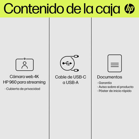 EAN 0196548527304 - HP 960 4K Streaming Webcam cámara web 8 MP 3840 x 2160 Pixeles USB Plata imagen 21