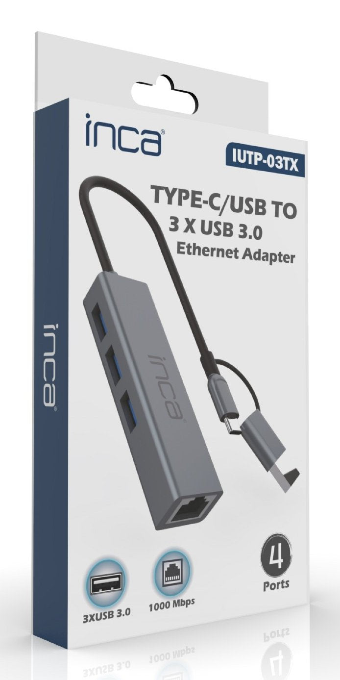Inca Adaptador Iutp-03tx Ethernet > Usb Und Typ-C 1000mbit S