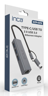 Inca Adaptador Iutp-03tx Ethernet > Usb Und Typ-C 1000mbit S