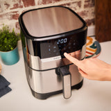 Freidora Tefal Easy Fry & Grill Ey505d15 Sencillo 4,2 L Independiente 1550 W Freidora De Aire Caliente Acero Inoxidable Acero Fino/Negro, Freidora De Aire Caliente, 4,2 L, 80 °C, 200 °C, 6 Personas(S), 60 Min