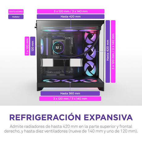 EAN 5056547207667 - NZXT H9 Flow RGB Midi Tower Negro imagen 6