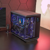 Caja Pc  Atx Mars Gaming Mc-Revpro Pantalla Lcd 4.3" Cristal Templado 4x Ventiladores Argb Black