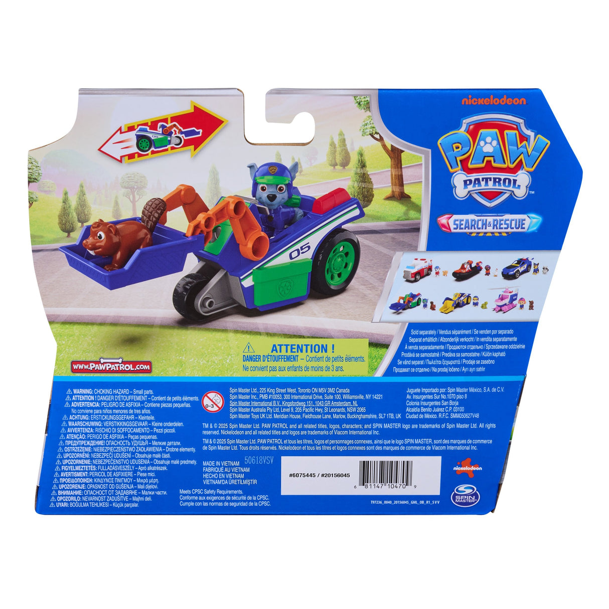 Spin Master Paw Patrol - Búsqueda Y Rescate: Vehículo De Reciclaje De Rocky Con 2 Figuras, Vehículo De Juguete 6075445