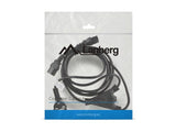 Lanberg Cable De Alimentacion Ca-C13c-13cc-0018-Bk Conectores Schuko / 2xiec320 C13 2 Metros