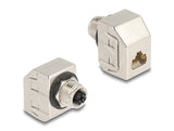 Delock M12 Adaptador X-Kodiert 8 Pin Hembra A Rj45 Hembra Cat.6a Stp Metall