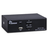 Inter-Tech Kvm Switch As-21da Dvi, 2 Port, Metal, Front Us
