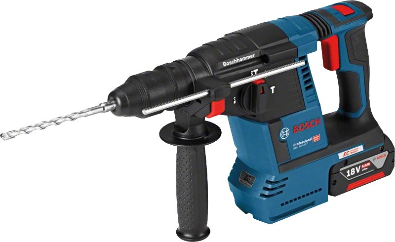 Taladro Percutor A Batería Bosch Professional Gbh 18v-26 F Professional Solo, 18 Voltios Azul/Negro, Sin Batería Ni Cargador, En L-Boxx