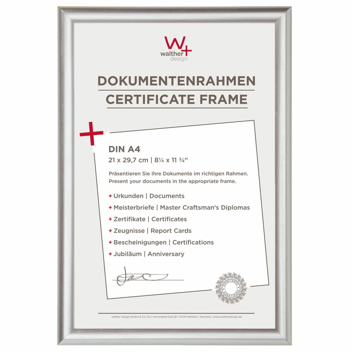 Walther Trendstyle 21x29,7 Resina Plateada Din A4 Kp130s