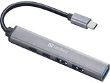 Sandberg 336-50 Hub Usb Tipo C 5000 Mbit/S 3xusb-A+2xusb-C Gris