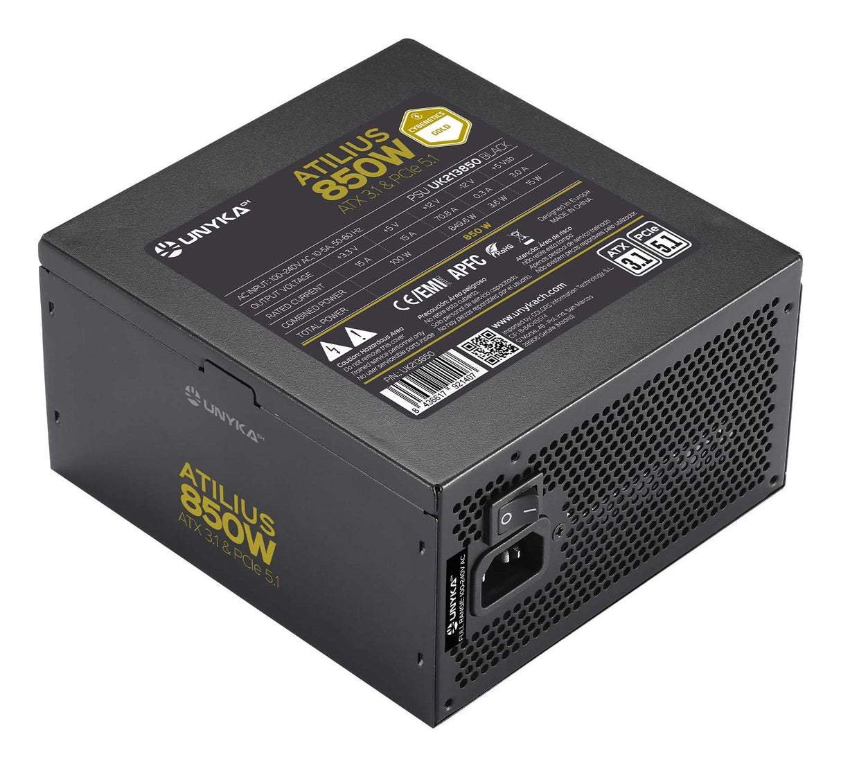 EAN 8436617921407 - UNYKAch UK213850 unidad de fuente de alimentación 18+10 pin ATX Negro imagen 1