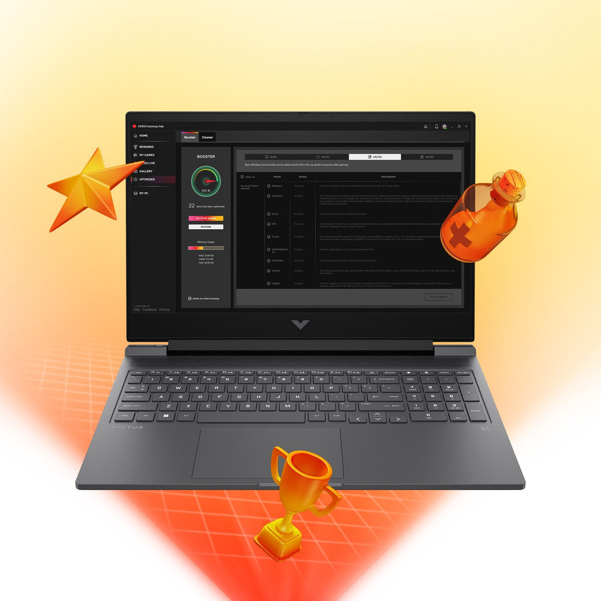 Portátil Victus Gaming 16 S0006ns 16.1" Ryzen 7 7840hs 16gb  512gb Ssd Nvidia Gforce Rtx4050 Freedos Plata Mica