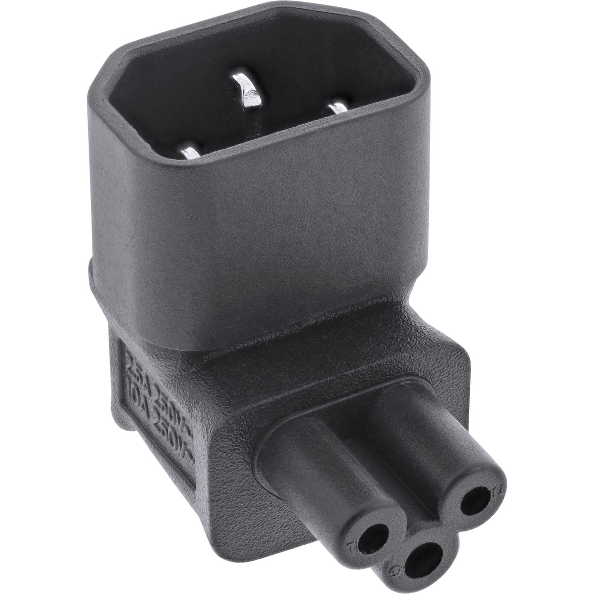 Adaptador De Alimentación Inline Iec 60320 C14 A C5, Ángulo Arriba/Abajo 3 Pines