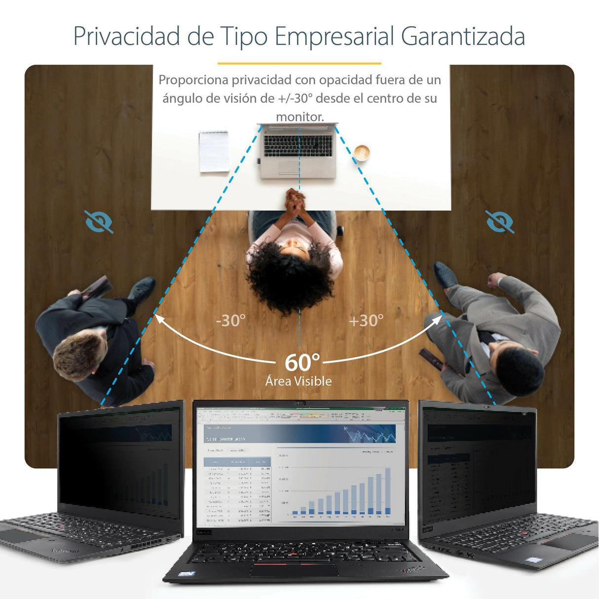 Startech.Com Filtro De Privacidad Para Portátil De 13,3in - Filtro Para Monitor Para Pantalla Ancha 16:9 - Protector De Pantalla - Reducción De Luz Azul Del 51% - Mate/Brillante
