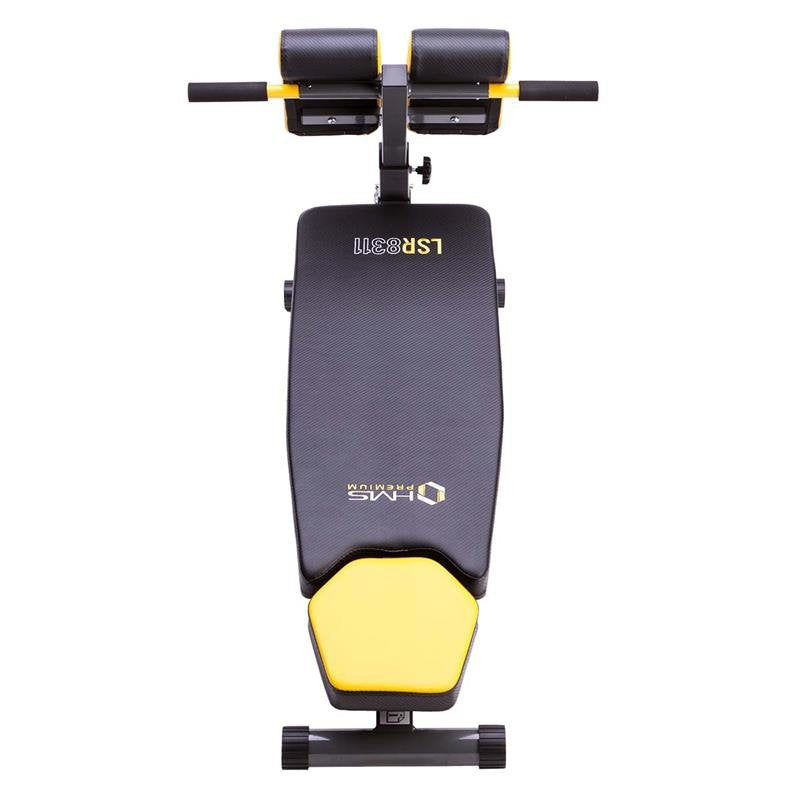 EAN 5907695596557 - HMS Fitness LSR8311 Banco de musculación multiposición Asiento ajustable Hogar Negro, Amarillo imagen 6