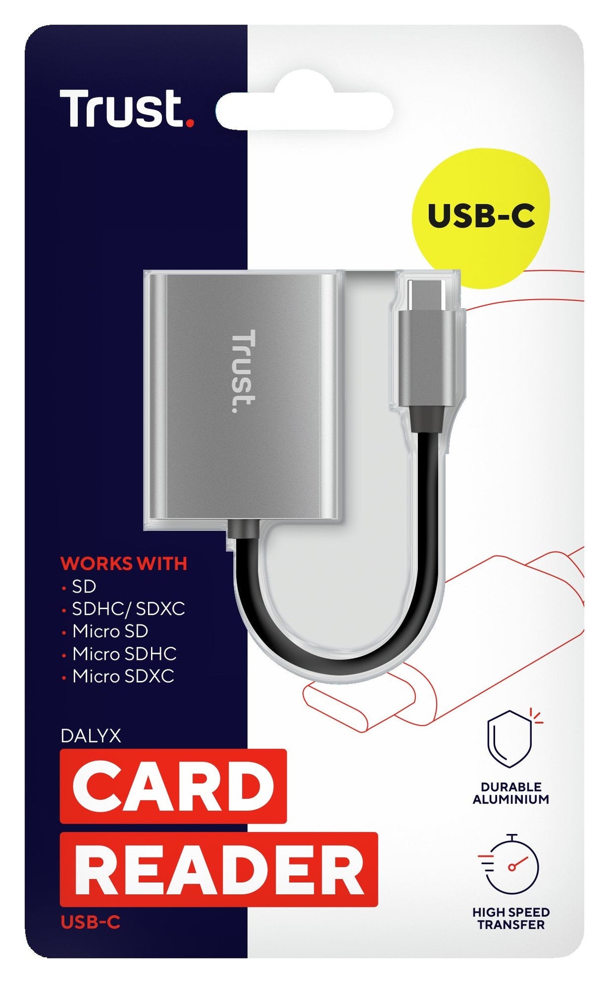 Lector De Tarjetas Externo Trust Dalyx Usb Tipo-C
