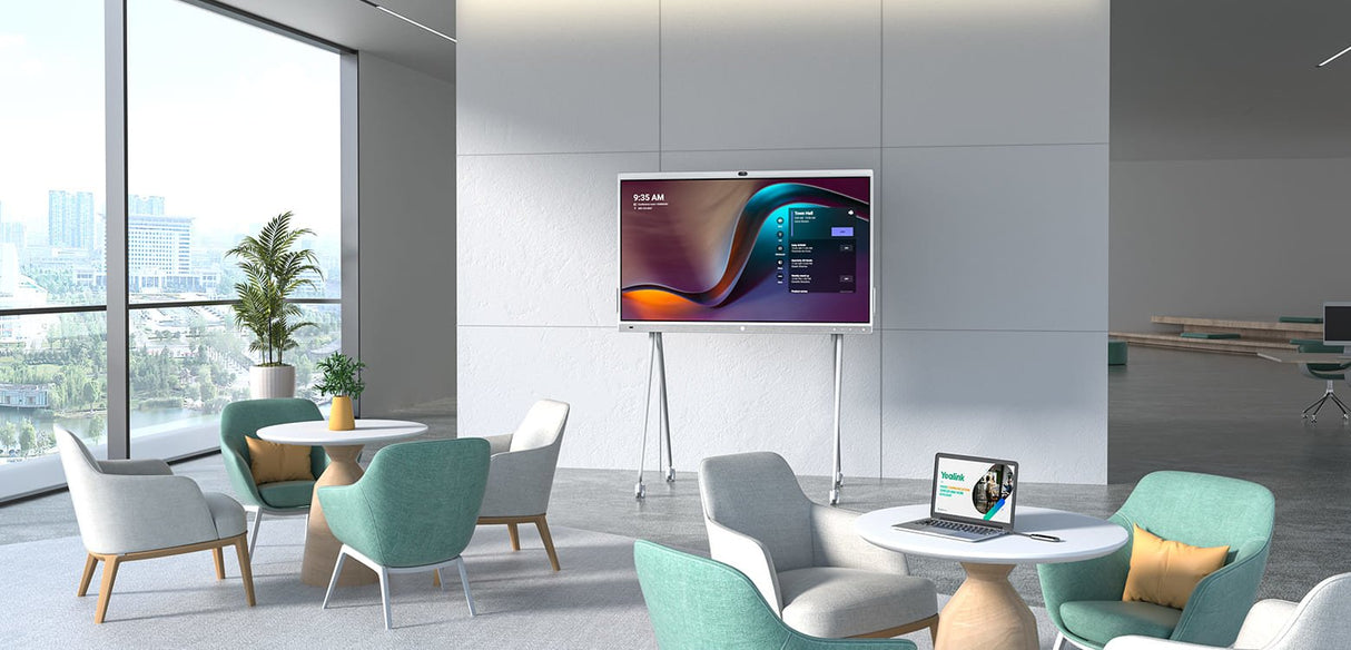 Yealink Meetingboard Panel Plano Interactivo 165,1 Cm (65") Led Wifi 4k Ultra Hd Negro Pantalla Táctil Procesador Incorporado Android 10