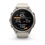 Garmin Fenix 9 Pro Titanio Con Correa De Silicona En Blanco Smartwatch 43mm