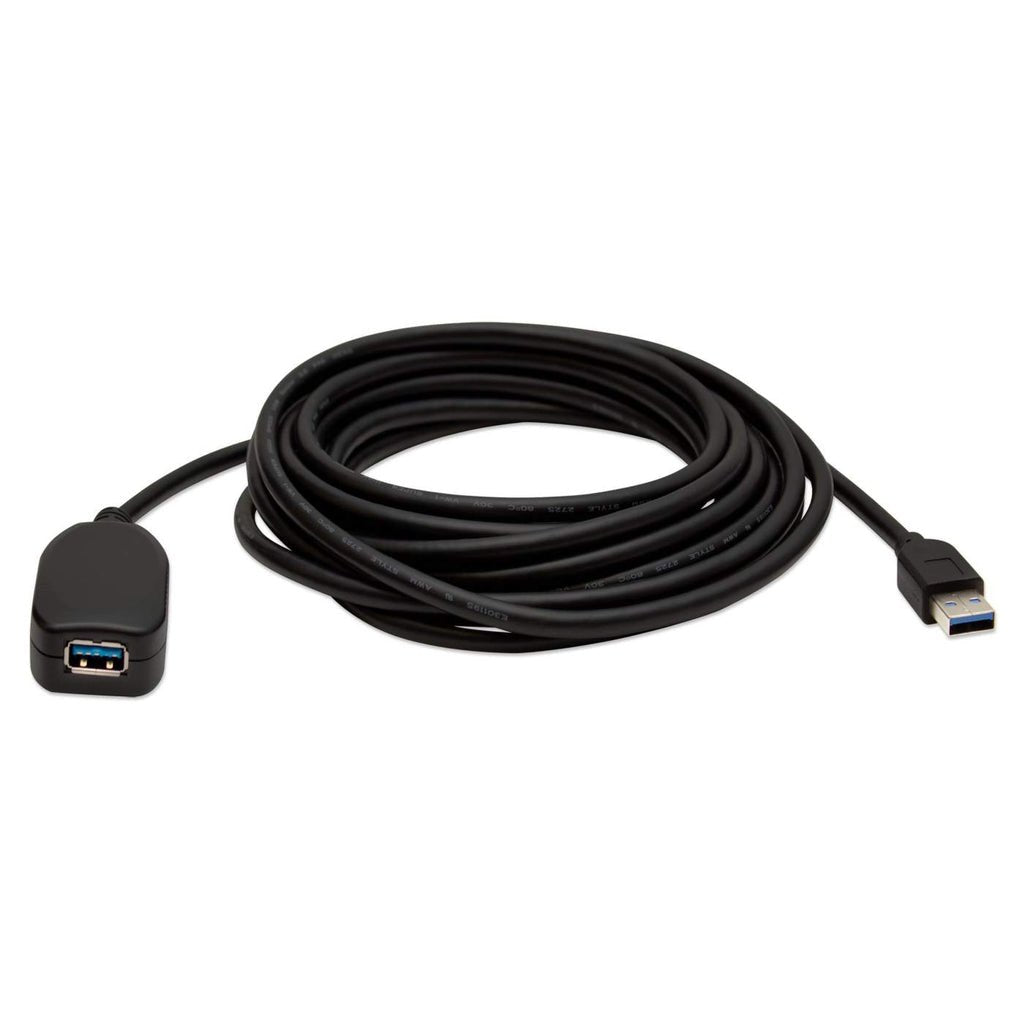 Cable Usb Manhattan Usb A/Usb A 5 M Macho/Hembra Negro