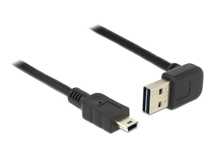 Delock 83543 Cable Easy-Usb 2.0 Tipo-A Macho, Sesgado Hacia La Arriba Y Hacia Abajo > Usb 2.0 Tipo Mini-B Macho De 1 M