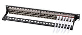 Efb 24-Port Patchpanel Cat.6a 1he Bestckt Mit Einbauadapter Schwarz