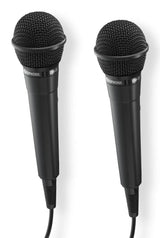 Hama Karaoke Pack De 2 Microfonos Dinamicos - Cable 2.5m - 100hz - Jack 3.5mm - Cardioide - 600 Ohm - 220x53x53mm -