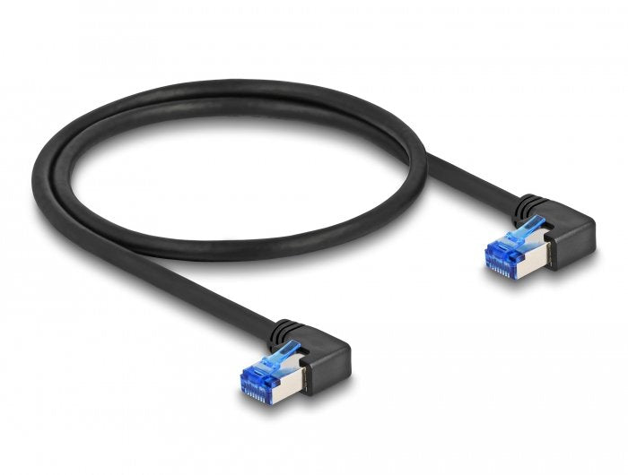 Delock 80213 Cable De Red Rj45 Cat.6a S/Ftp Acodado A La Derecha 0,5 M Negro