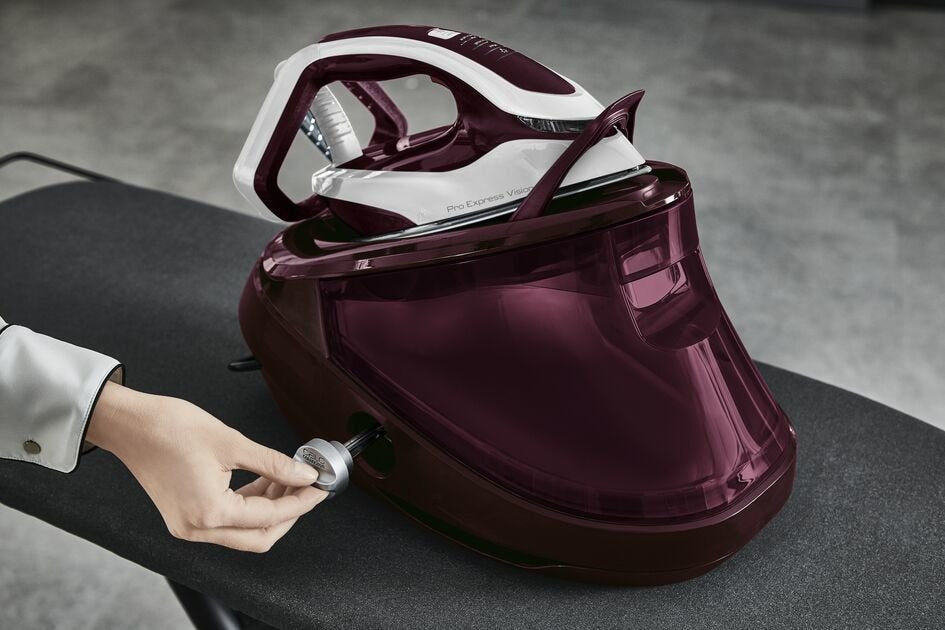 Estación Plancha  Tefal Pro Express Vision Gv9810e0  Al Vapor 3000 W 1,1 L Durilium Airglide Autoclean Soleplate Rojo, Blanco, Estación De Planchado A Vapor Berenjena/Blanco, 3000 W, 680 G/Min, Durilium Airglide Autoclean Soleplate, 8,3 Bar
