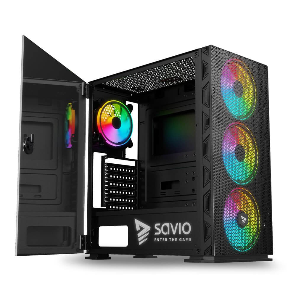 Caja Pc Savio Gaming Raptor X1 Argb Atx Savgc-Raptorx1