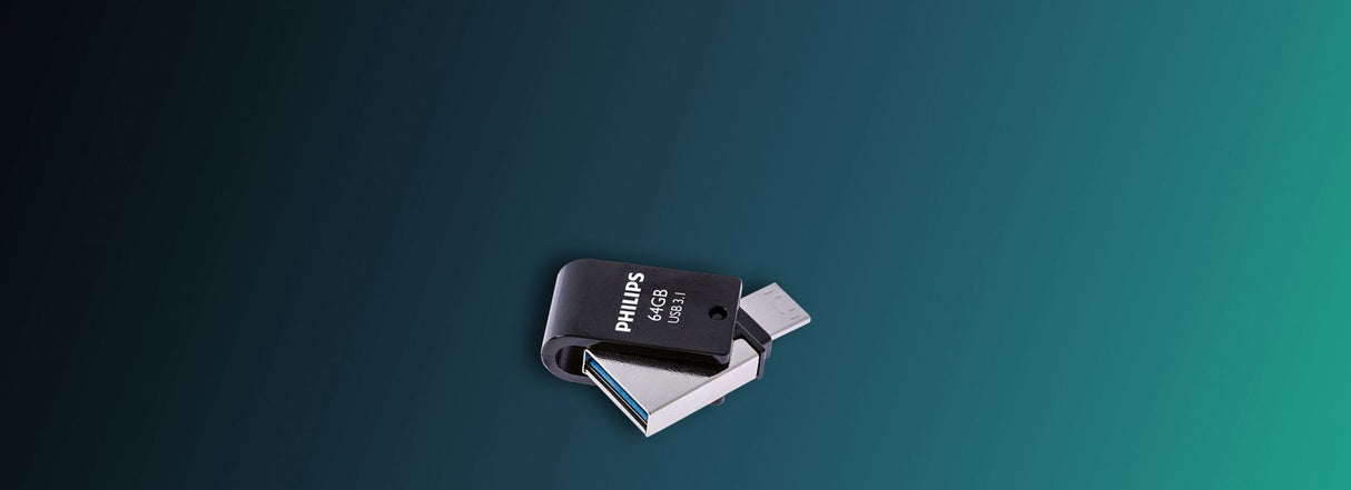 Philips 2 In 1 Otg 64gb Usb 3.1 + Usb C Midnight Black