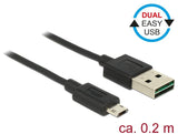 Delock 84804 Cable Easy-Usb 2.0 Type-A Macho > Easy-Usb 2.0 Type-Micro-B De 0,2 M Negro