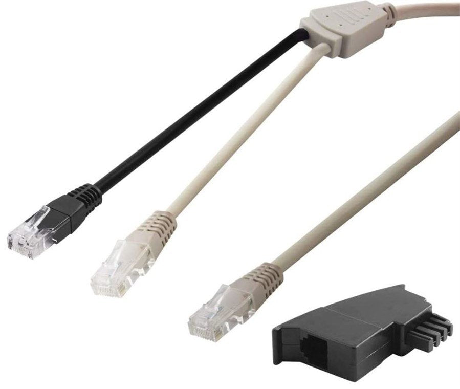 Wentronic Rj45 Y-Cable Y Adaptador Tae 2x Enchufe Rj45> 1x Enchufe Rj45 Para Fritzbox