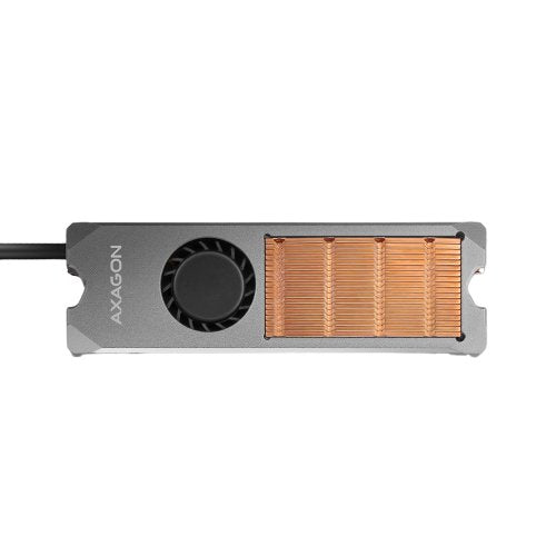 Axagon Clr-M2fan Sistema De Refrigeración Para Ordenador Unidad De Estado Sólido Disipador Térmico/Radiador Gris 1 Pieza(S)