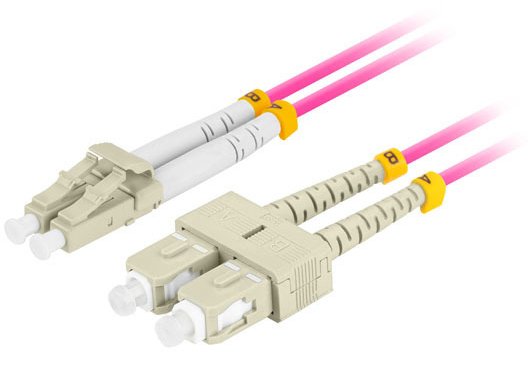 Lanberg Cable Fibra Óptica  Mm Lc Upc-Sc Upc Duplex 1m Lszh Om4 50 125 3.0mm Violet