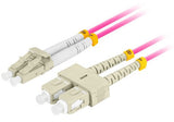 Lanberg Cable Fibra Óptica  Mm Lc Upc-Sc Upc Duplex 1m Lszh Om4 50 125 3.0mm Violet